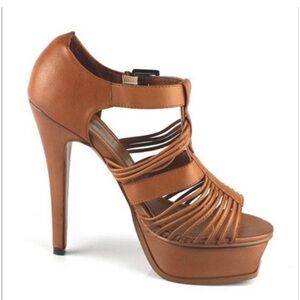 Elegant Tan Strappy Women's Heels